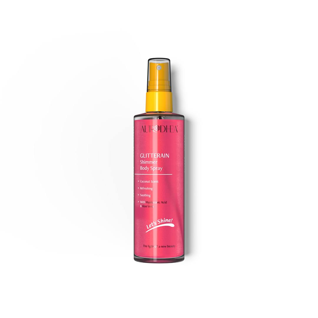 GLITTERAIN Pink Shimmer Body Spray (Fragranza Cocco)